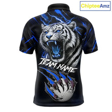 Load image into Gallery viewer, Black and Blue Lightning thunder Tiger Golf Polo shirts for men custom Tiger team golf shirts NQS11574