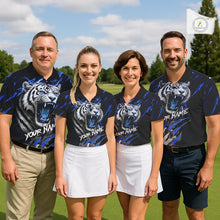 Load image into Gallery viewer, Black and Blue Lightning thunder Tiger Golf Polo shirts for men custom Tiger team golf shirts NQS11574