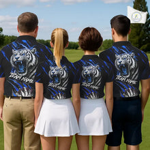 Load image into Gallery viewer, Black and Blue Lightning thunder Tiger Golf Polo shirts for men custom Tiger team golf shirts NQS11574