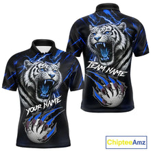 Load image into Gallery viewer, Black and Blue Lightning thunder Tiger Golf Polo shirts for men custom Tiger team golf shirts NQS11574