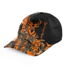 Load image into Gallery viewer, Deer camo orange hunting hat hunters Custom camo hunting hats, deer hunter hat NQS4019