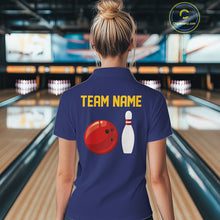 Load image into Gallery viewer, Personalized Yellow and Blue Retro Bowling Shirts For Women custom vintage bowling team jerseys NQS11165