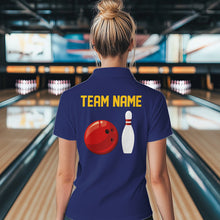 Load image into Gallery viewer, Personalized Yellow and Blue Retro Bowling Shirts For Women custom vintage bowling team jerseys NQS11165