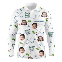 Load image into Gallery viewer, Personalized Best Dad By Par Polo Shirt, Custom Kids Face Photo Polo Shirt For Dad, Father&#39;s Day Gift NQS8617