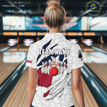 Load image into Gallery viewer, Personalized Texas Flag Camo Bowling Shirts For Women Custom patriotic Texas Bowling Team Jerseys NQS11173