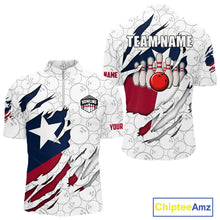 Load image into Gallery viewer, Personalized Texas Flag Camo Bowling Shirts For Men Custom patriotic Texas Bowling Team Jerseys NQS11173
