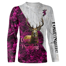 Load image into Gallery viewer, Deer Hunting Pink Winter Camo Customize name Hunting apparel gift for deer hunting lovers NQS665