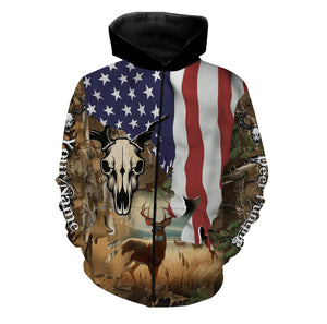 Deer Hunting Camo American Flag patriotic Customize name 3D All over print shirts NQS671