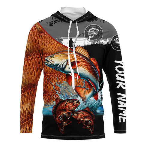 Redfish fishing scales customize performance long sleeves Fishing shirts, Red drum fishing jerseys NQS6955
