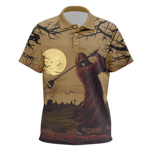 Halloween Skull Golfer Kid golf polo shirts Custom Halloween Golf Tops For Kid NQS8185