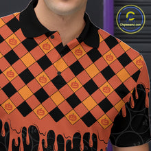 Load image into Gallery viewer, Funny Bowling Turkey Thanksgiving Mens Bowling Shirt Orange Pumpkin Custom Team Bowling Jersey NQS10840