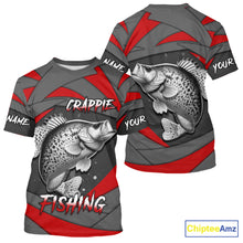 Load image into Gallery viewer, Gray and Red Crappie Fishing Jersey Custom Crappie Fishing Shirt for Team, personalized fishing gifts NQS10898