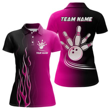 Load image into Gallery viewer, Gradient pink &amp; black bowling league jerseys custom bowling shirt for women, gifts for bowling team NQS7563