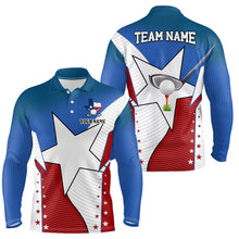 Load image into Gallery viewer, Texas flag retro Mens golf polo shirts custom golf apparel for team men, gifts for golf lovers NQS7400