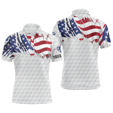 Load image into Gallery viewer, American Flag white Mens Golf Polo Shirts Custom mens patriotic polo shirts, unique polo shirts NQS7744