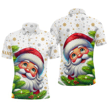 Load image into Gallery viewer, Funny Christmas tree Mens golf polo shirts custom Santa golf Christmas pattern golf attire for men NQS6777