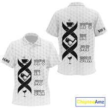 Load image into Gallery viewer, Black and White Kid golf polo shirt custom It&#39;s in my DNA coffee golf wine Kid golf outfit NQS10390