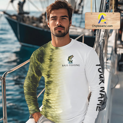 Personalized Green Scales Performance Bass Fishing Shirts, custom Bass fishing tournament jerseys NQS10238
