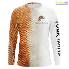 Load image into Gallery viewer, Personalized Red Scales Performance Redfish Fishing Shirts, custom Redfish fishing tournament jerseys NQS10239