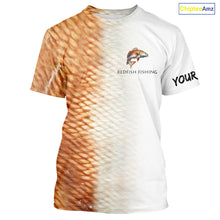 Load image into Gallery viewer, Personalized Red Scales Performance Redfish Fishing Shirts, custom Redfish fishing tournament jerseys NQS10239