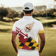 Load image into Gallery viewer, Maryland Flag Men golf polo shirt Custom patriotic golf outfit for men NQS10105
