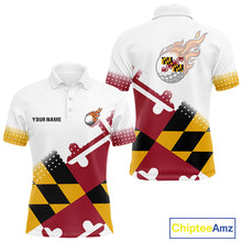 Load image into Gallery viewer, Maryland Flag Men golf polo shirt Custom patriotic golf outfit for men NQS10105
