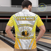 Load image into Gallery viewer, Bowling and beer That&#39;s why I&#39;m here Funny Mens Bowling Shirts Custom Team Bowling Jerseys NQS10134