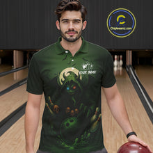 Load image into Gallery viewer, Personalized Green Reaper Skull Halloween Bowling Shirts For Men Custom Halloween Bowling Team jersey NQS10311