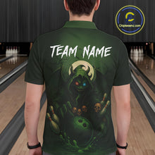 Load image into Gallery viewer, Personalized Green Reaper Skull Halloween Bowling Shirts For Men Custom Halloween Bowling Team jersey NQS10311