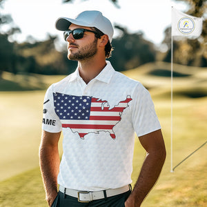 Personalized American Flag Men golf polo shirts Custom Patriotic Golf outfit For men NQS10183