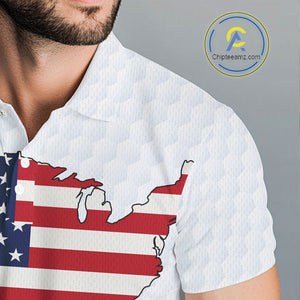 Personalized American Flag Men golf polo shirts Custom Patriotic Golf outfit For men NQS10183
