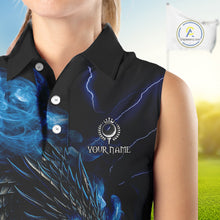 Load image into Gallery viewer, Blue Flame Dragon Sleeveless Golf polo shirt Custom Dragon team golf outfit, gift for golf lover NQS10024