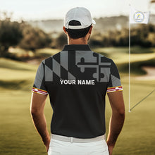 Load image into Gallery viewer, Maryland Flag black Men golf polo shirt Custom Patriotic Mens Golf top, gifts for golf lovers NQS10195