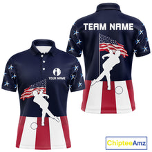 Load image into Gallery viewer, Red, White and Blue American Flag Bowling Team Shirts For Men Custom Patriotic Bowling Jerseys NQS10220