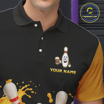 Bowling & Beer therefore i'm here custom funny Bowling shirts for Men, Bowling team apparel NQS10274