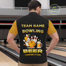 Load image into Gallery viewer, Bowling &amp; Beer therefore i&#39;m here custom funny Bowling shirts for Men, Bowling team apparel NQS10274