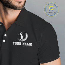 Load image into Gallery viewer, Flame Golf ball black Golf polo shirt for men Custom Mens golf top, personalized golf gifts NQS10364