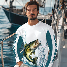 Load image into Gallery viewer, Largemouth Bass fishing compass Custom name sun protection Bass fishing tournament shirts NQS10582