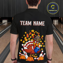 Load image into Gallery viewer, Funny Turkey Bowling Shirts For Men, Autumn Leaf Thanksgiving Bowling Tournament Shirts NQS10716