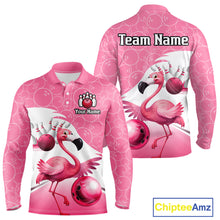 Load image into Gallery viewer, Funny Pink Flamingo Bowling Shirts for Men Custom Flamingo Team bowling jerseys, gift for bowlers NQS11715