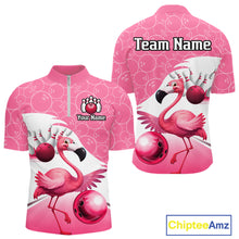 Load image into Gallery viewer, Funny Pink Flamingo Bowling Shirts for Men Custom Flamingo Team bowling jerseys, gift for bowlers NQS11715