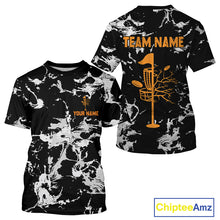 Load image into Gallery viewer, Black and Gray Camo Orange Disc Golf basket T-Shirts Custom team disc golf jerseys NQS10796