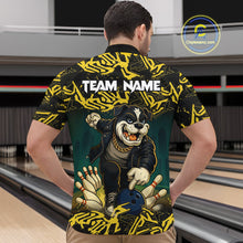 Load image into Gallery viewer, Black and Yellow Camo Funny Bulldog Bowling Shirts For Men Custom Cool Bowling Outfits Team Jerseys NQS11215