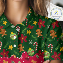 Load image into Gallery viewer, Funny Christmas pattern Golf Polo Shirts For Women custom Christmas golf gifts ladies golf outfit NQS10866