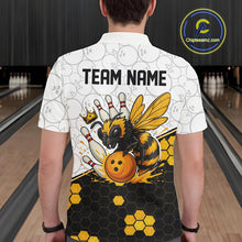 Load image into Gallery viewer, Black and White Camo Bowling Yellow Honey Bee Bowling shirts for Men Custom Team bowling jersey NQS11249