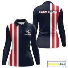 Load image into Gallery viewer, Retro Bowling Shirts For Women custom Red, White and Blue patriotic bowling outfits team jerseys NQS11446