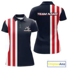 Load image into Gallery viewer, Retro Bowling Shirts For Women custom Red, White and Blue patriotic bowling outfits team jerseys NQS11446