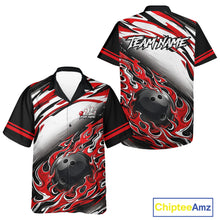 Load image into Gallery viewer, Red Flame Bowling Hawaiian Shirt Custom Bowling Team Jerseys, Gift For Bowlers NQS11738