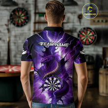 Load image into Gallery viewer, Purple Thunder Lightning Custom Cobra Snake Men Dart Shirts Best Dart Jerseys Dart Team Shirts NQS10693