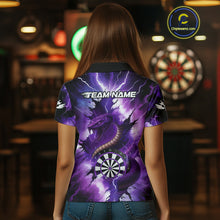 Load image into Gallery viewer, Purple Thunder Lightning Custom Cobra Snake Women Dart Shirts Best Dart Jerseys Dart Team Shirts NQS10693
